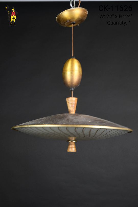 Brass Mid Century Pull Down Hanging Pendant