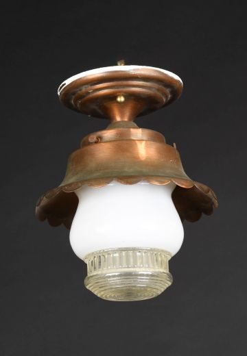 Metal & Frosted Glass Flush Mount Fixture