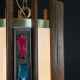 Wooden Mid Century Lanterns w/Multicolor Glass Stones #1