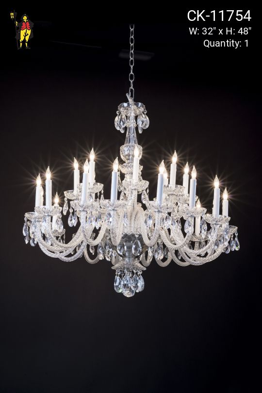 24 Light Curved Arm Crystal Chandelier