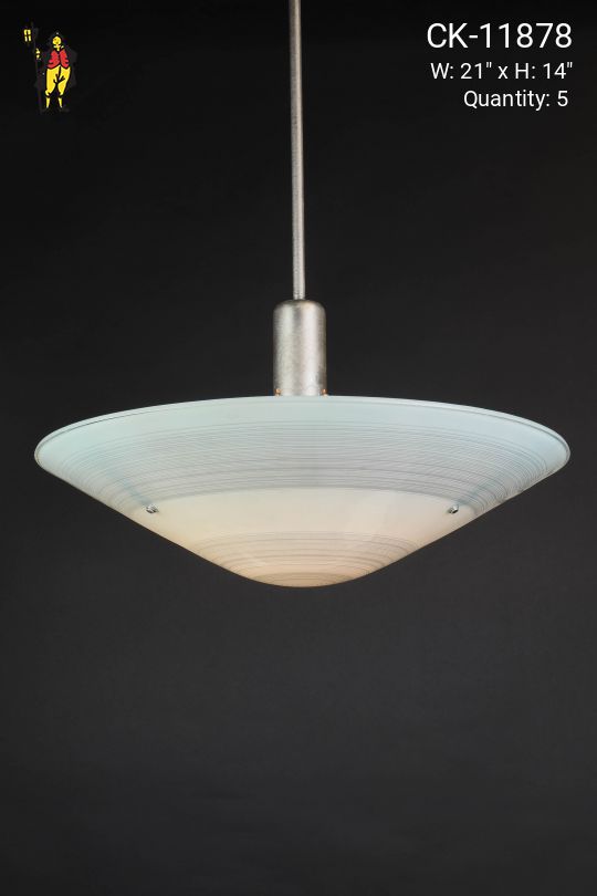 Striped Glass Hanging Bowl Pendant