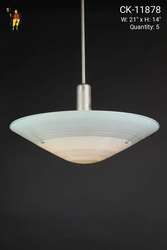 Striped Glass Hanging Bowl Pendant