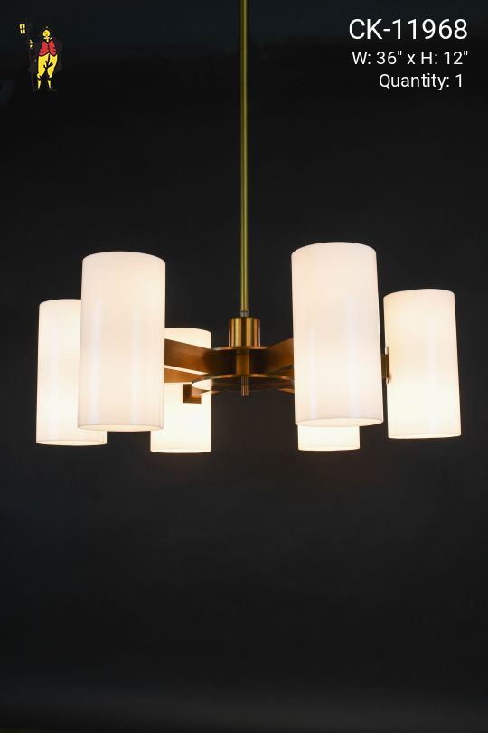 Brass Mid Century Twelve Light Chandelier