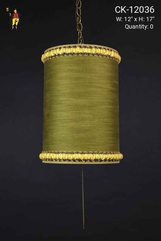 Hanging Fabric Pendant w/Pull Chain