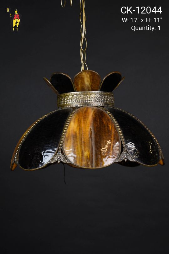 Brown Slag Glass Hanging Pendant