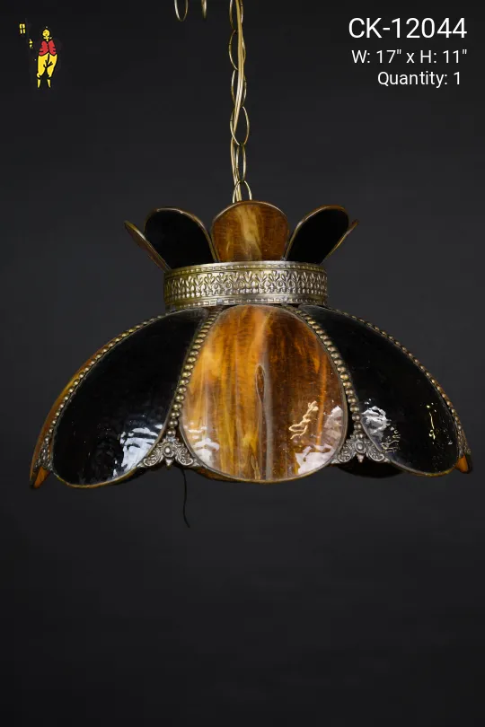 Brown Slag Glass Hanging Pendant