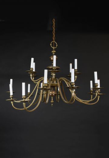 18 Candle Brass Chandelier