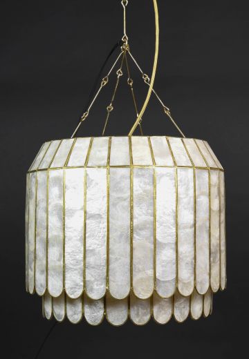 Mid Century Glass Multi Layer Pendant