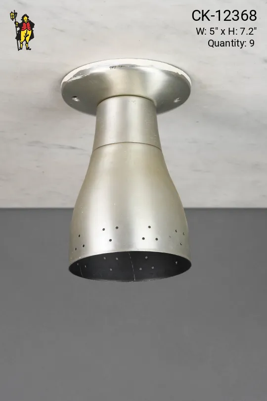 Pierced Nickel Mid Century Flush Mount Fixture