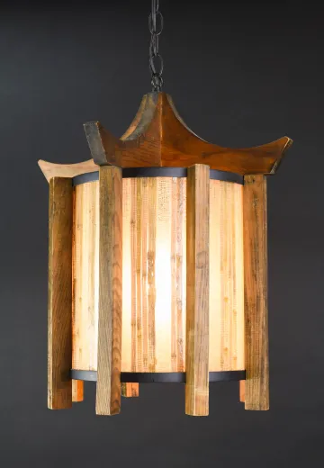 Asian Style Wooden Hanging Lantern