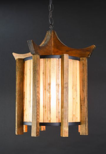 Asian Style Wooden Hanging Lantern