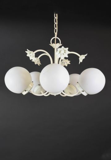 White Five Light Chandelier