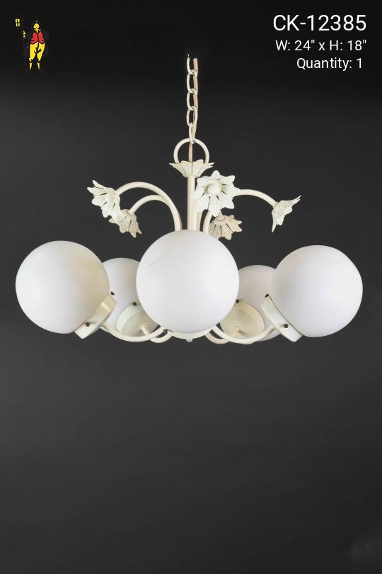 White Five Light Chandelier
