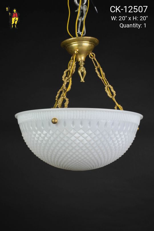 Glass Bowl Semi-Flush Hanging Fixture
