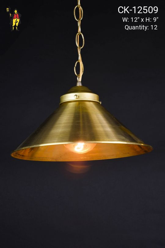 12" Brass Metal Reflector Pendant