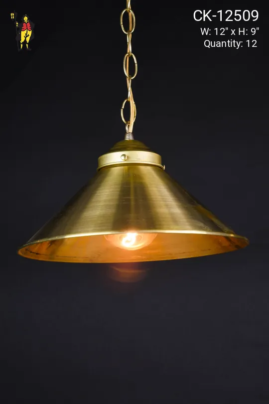 12" Brass Metal Reflector Pendant