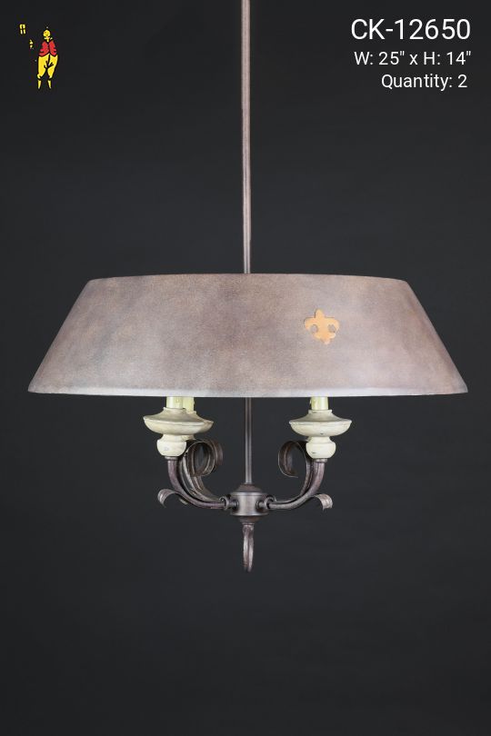 Bronze Shaded Four Candle Hanging Pendant