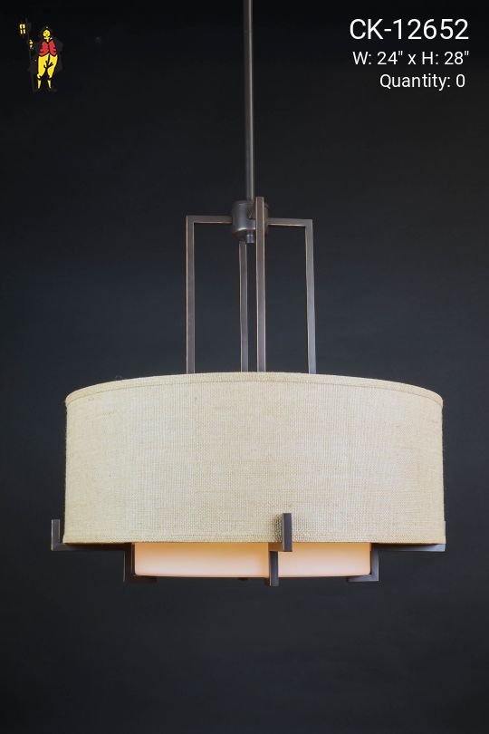 Fabric & Glass Hanging Pendant