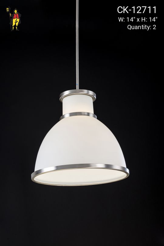 Contemporary Milk Glass Dome Pendent