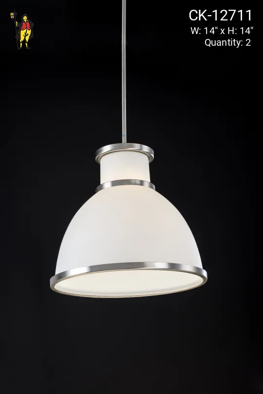 Contemporary Milk Glass Dome Pendent