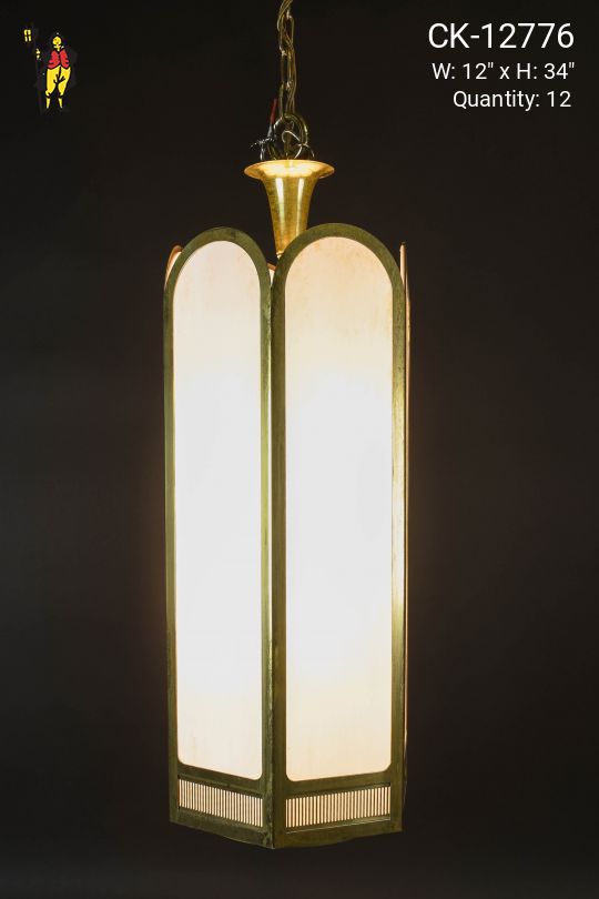 Brass Art Deco Hanging Lantern