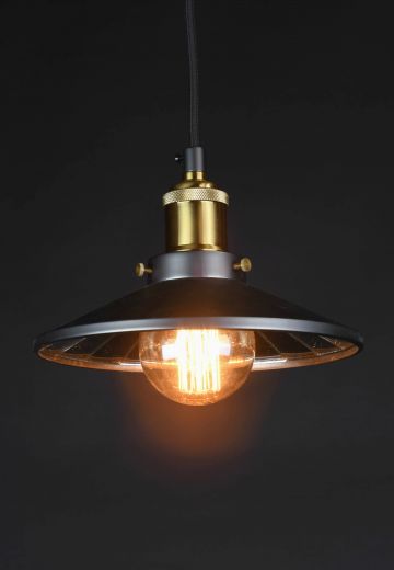 Mirrored Reflector Black Hanging Fixture