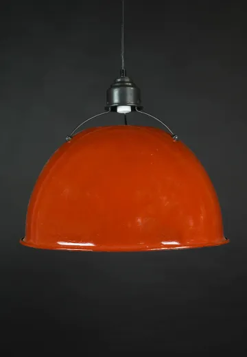 20" Red Industrial Hanging Dome (One Aged/Distressed)