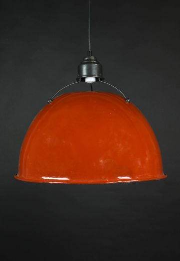 20" Red Industrial Hanging Dome (One Aged/Distressed)