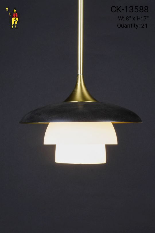 Black, Brass, & Glass Hanging Pendant