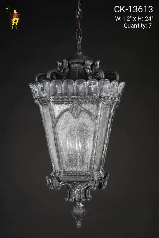 Black Distressed Gothic Hanging Lantern