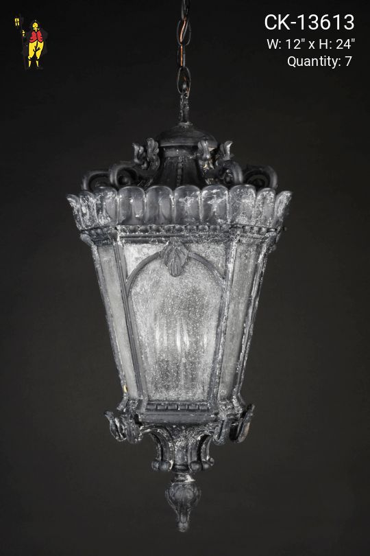 Black Distressed Gothic Hanging Lantern