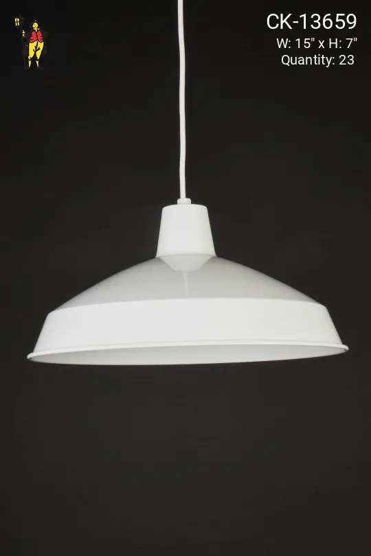 15" White Hanging RLM Pendant
