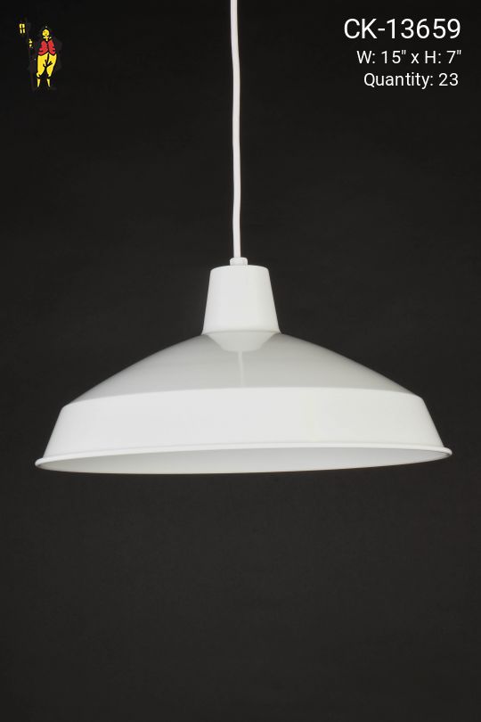 15" White Hanging RLM Pendant
