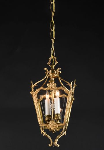 Brass Two Light Hanging Lantern