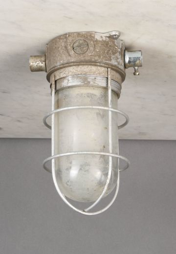 Distressed Metal Flushmounted Vapor Light