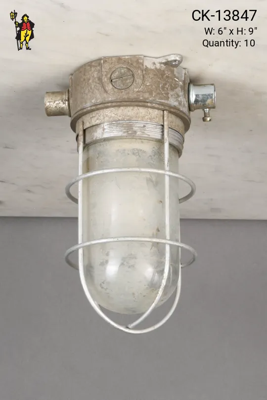 Distressed Metal Flushmounted Vapor Light