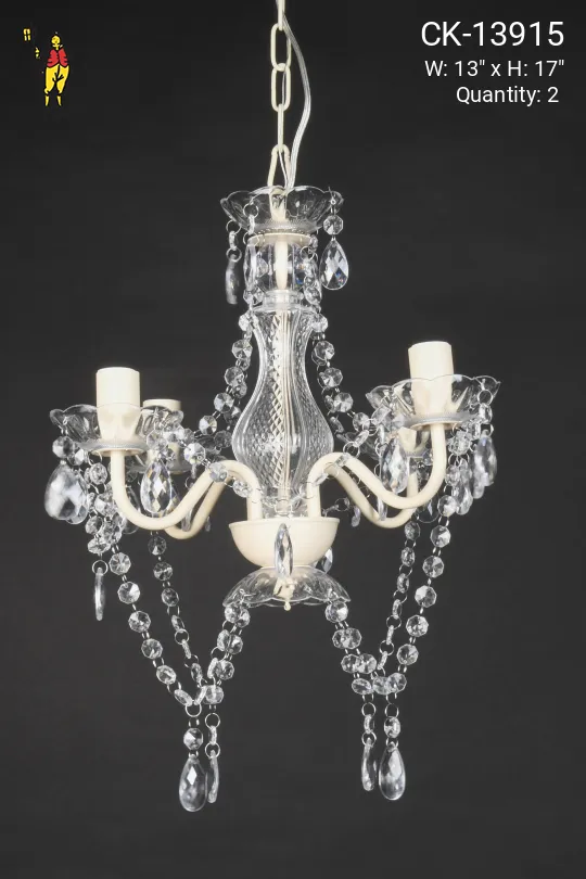 Plastic Four Light Petite Chandelier
