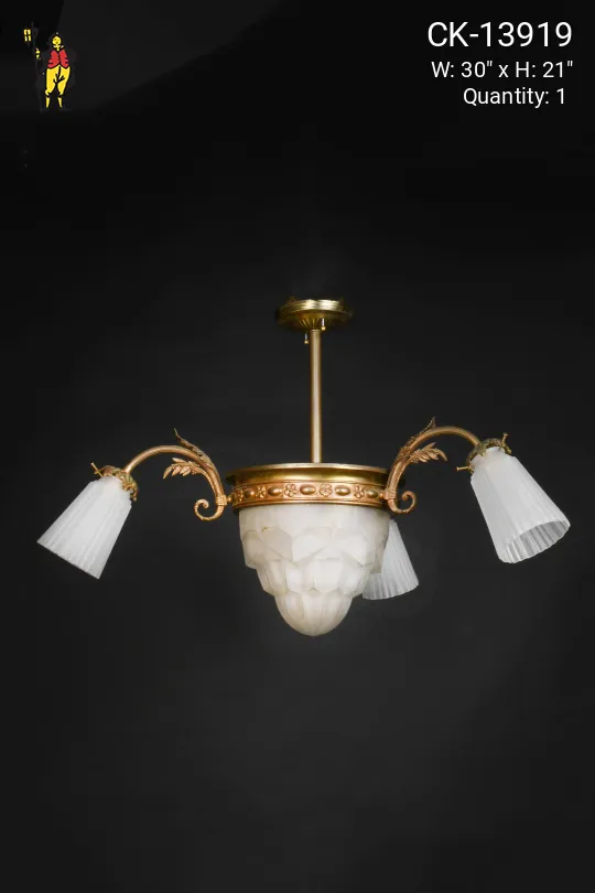 Three Down Light Brass Hanging Fixture