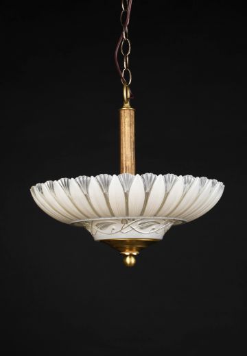 Mid Century Glass Bowl Pendant
