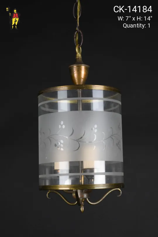 Floral Glass Hanging Lantern