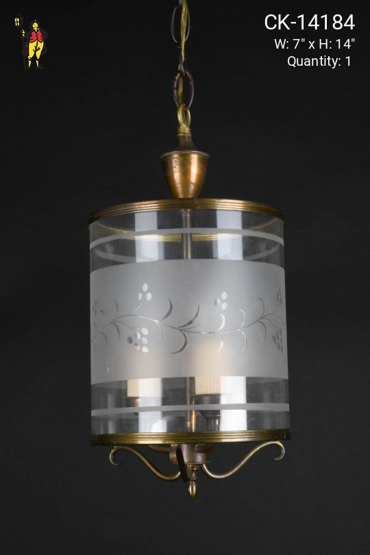 Floral Glass Hanging Lantern