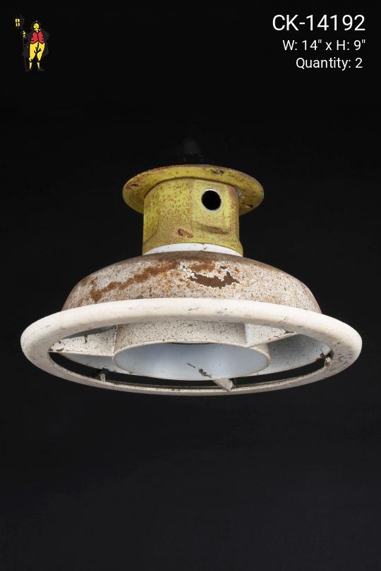 Distressed Vintage Flush Mount Industrial Fixture