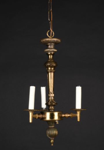 Three Light Antique Brass Chandelier