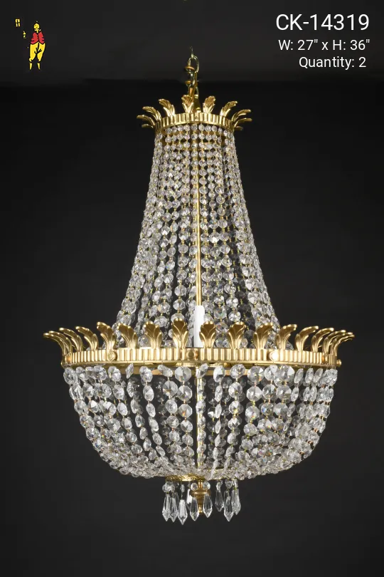 Eight Light Crystal Basket Chandelier