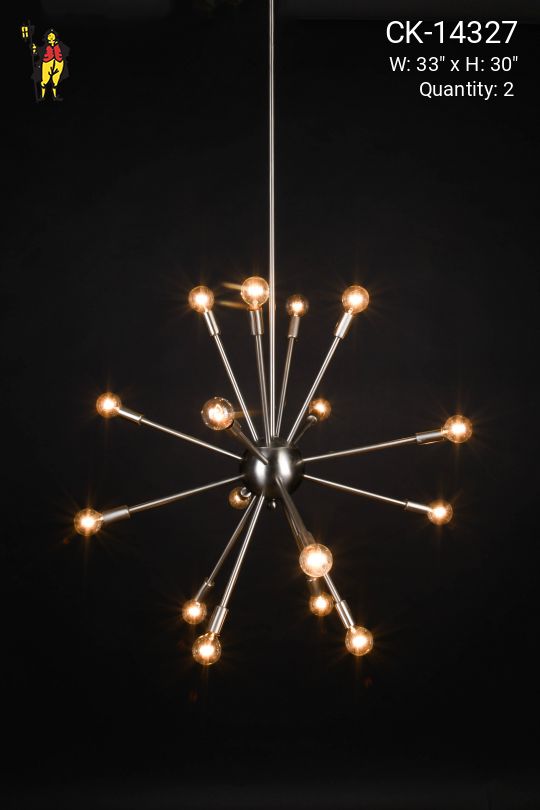Sputnik Style Nickel Chandelier