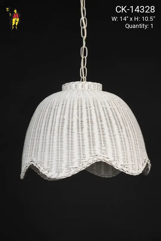 White Wicker Hanging Pendant