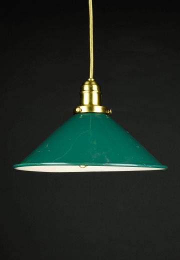 10.5" Hanging Green Metal Cone Reflector