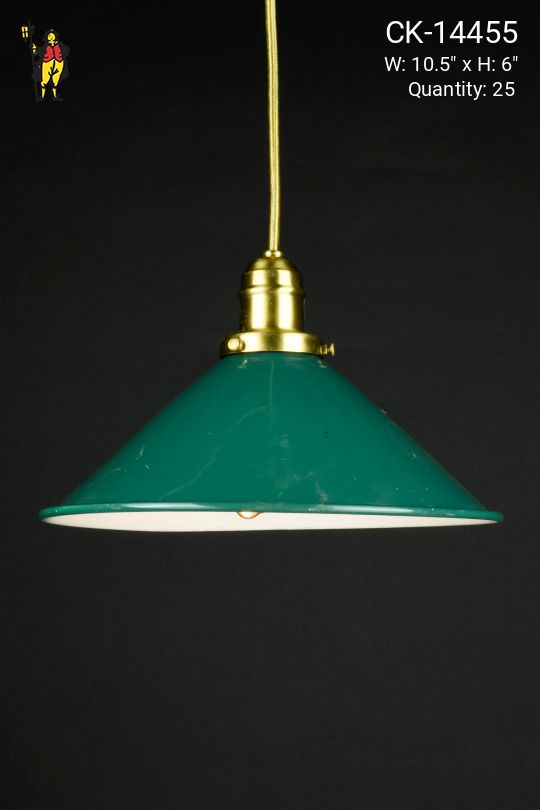 10.5" Hanging Green Metal Cone Reflector