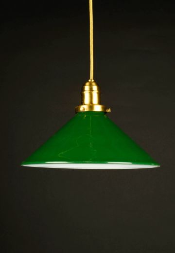 10" Hanging Green Metal Cone Reflector