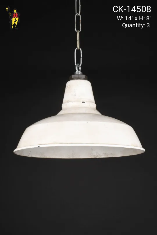 14" White Distressed Hanging RLM